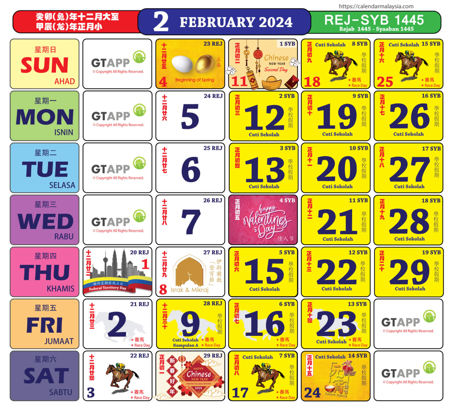 Calendar 2024 Malaysia Lunar New Year Beth Marisa